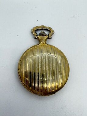Nelaonic Quartz Japan Movement Black Face Gold Tone Pocket Watch Not Tested